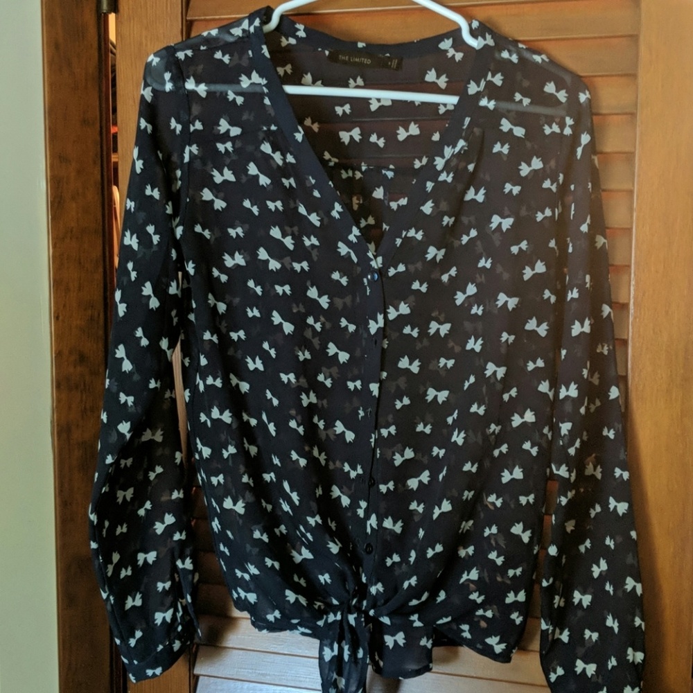 Bow printed blouse